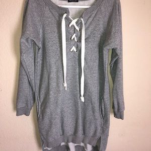 Gray FashionNova sweatshirt dress. Worn once